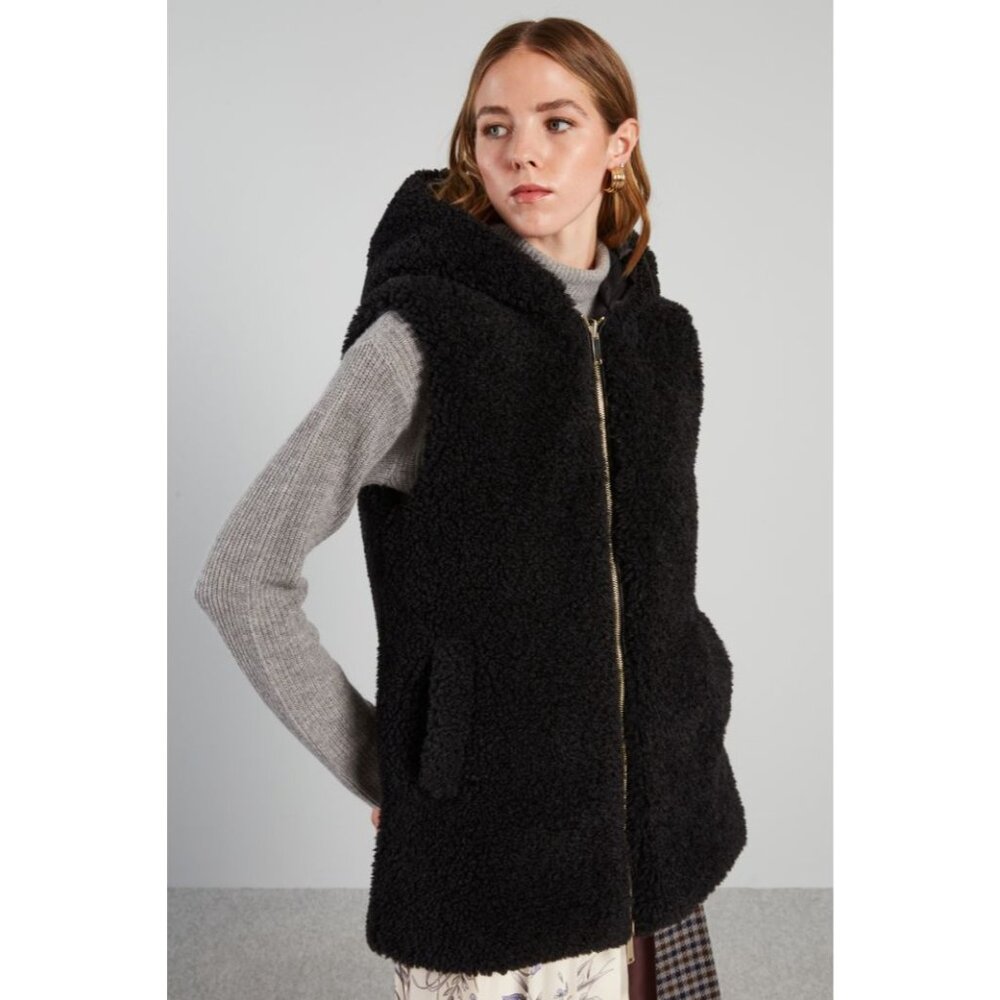 Maxmara Intrend Reversible Faux-fur Vest Black US06 8456044005